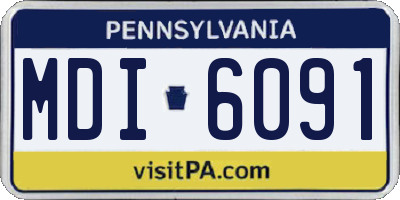 PA license plate MDI6091