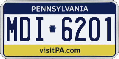 PA license plate MDI6201