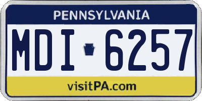 PA license plate MDI6257