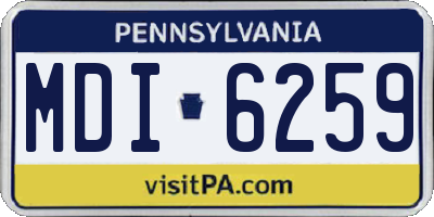 PA license plate MDI6259