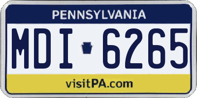 PA license plate MDI6265