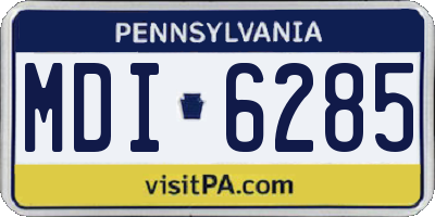 PA license plate MDI6285