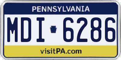 PA license plate MDI6286