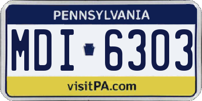PA license plate MDI6303