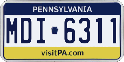 PA license plate MDI6311
