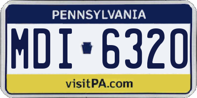 PA license plate MDI6320