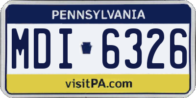 PA license plate MDI6326