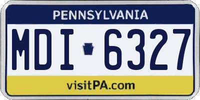 PA license plate MDI6327