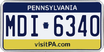 PA license plate MDI6340