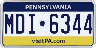 PA license plate MDI6344
