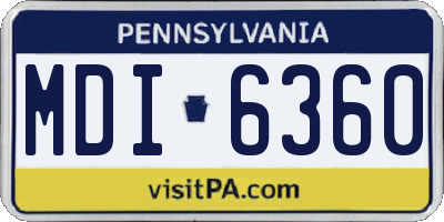 PA license plate MDI6360