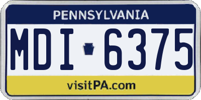 PA license plate MDI6375
