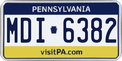 PA license plate MDI6382