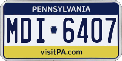 PA license plate MDI6407