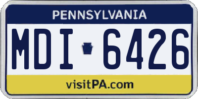 PA license plate MDI6426