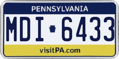 PA license plate MDI6433