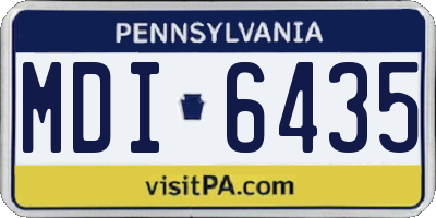 PA license plate MDI6435