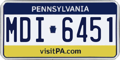 PA license plate MDI6451