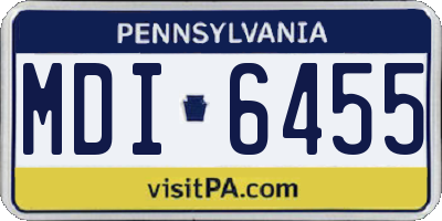 PA license plate MDI6455