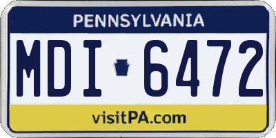 PA license plate MDI6472