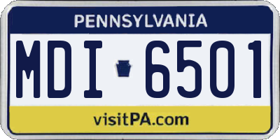 PA license plate MDI6501