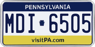 PA license plate MDI6505