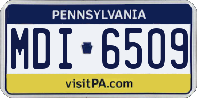 PA license plate MDI6509
