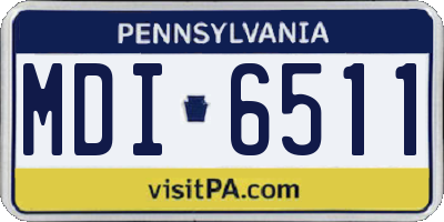 PA license plate MDI6511
