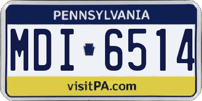 PA license plate MDI6514