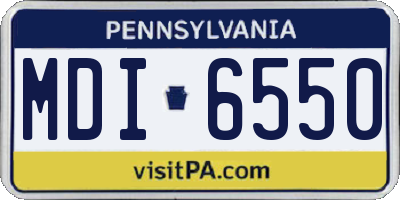 PA license plate MDI6550