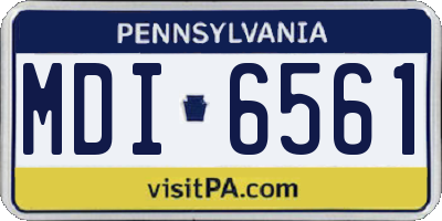 PA license plate MDI6561