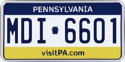 PA license plate MDI6601