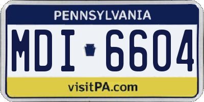 PA license plate MDI6604