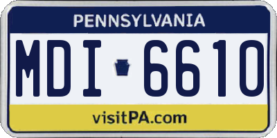 PA license plate MDI6610