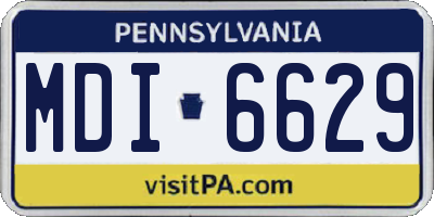 PA license plate MDI6629