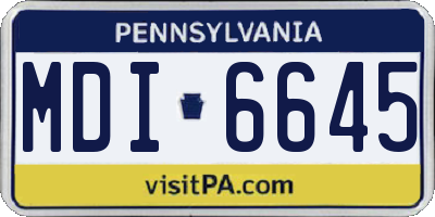 PA license plate MDI6645