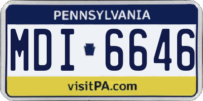 PA license plate MDI6646