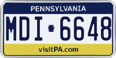 PA license plate MDI6648