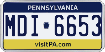 PA license plate MDI6653