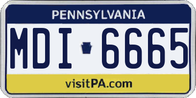 PA license plate MDI6665