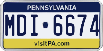 PA license plate MDI6674