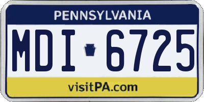 PA license plate MDI6725