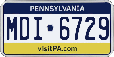 PA license plate MDI6729