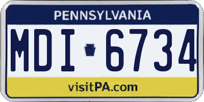 PA license plate MDI6734