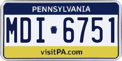 PA license plate MDI6751