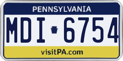 PA license plate MDI6754