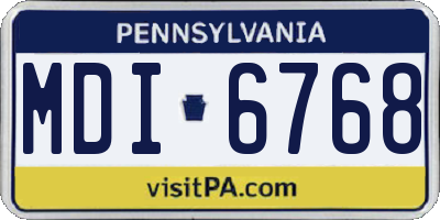 PA license plate MDI6768