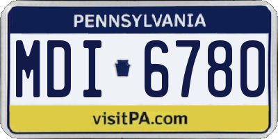 PA license plate MDI6780