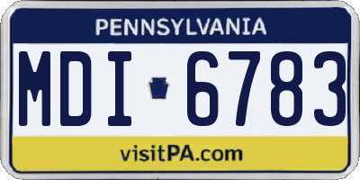 PA license plate MDI6783