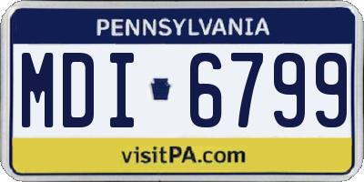 PA license plate MDI6799
